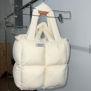Cream My Mum Made It Puffer Tote Bag